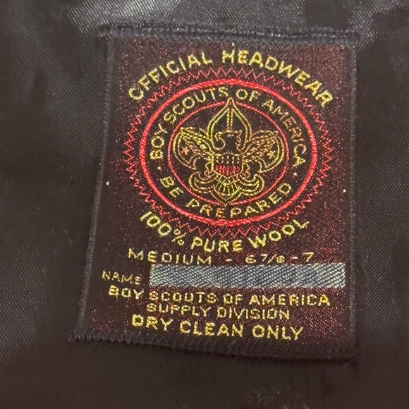 Vintage Medium Official Head Wear Boy Scouts Of America Red Wool Beret Hat - Picture 6 of 6